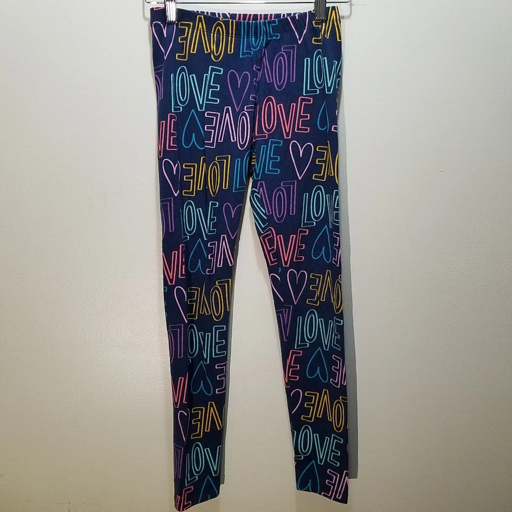 Children's Place Peach Dress Navy Love Leggings Cat & Jack Girls Kids Large L